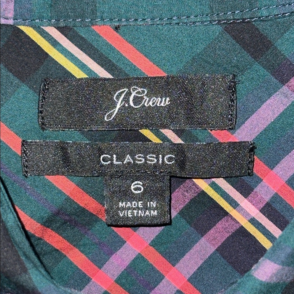 100% Cotton J. Crew Green and Red Plaid Casual Woman's Shirt Size 6. - Picture 16 of 16